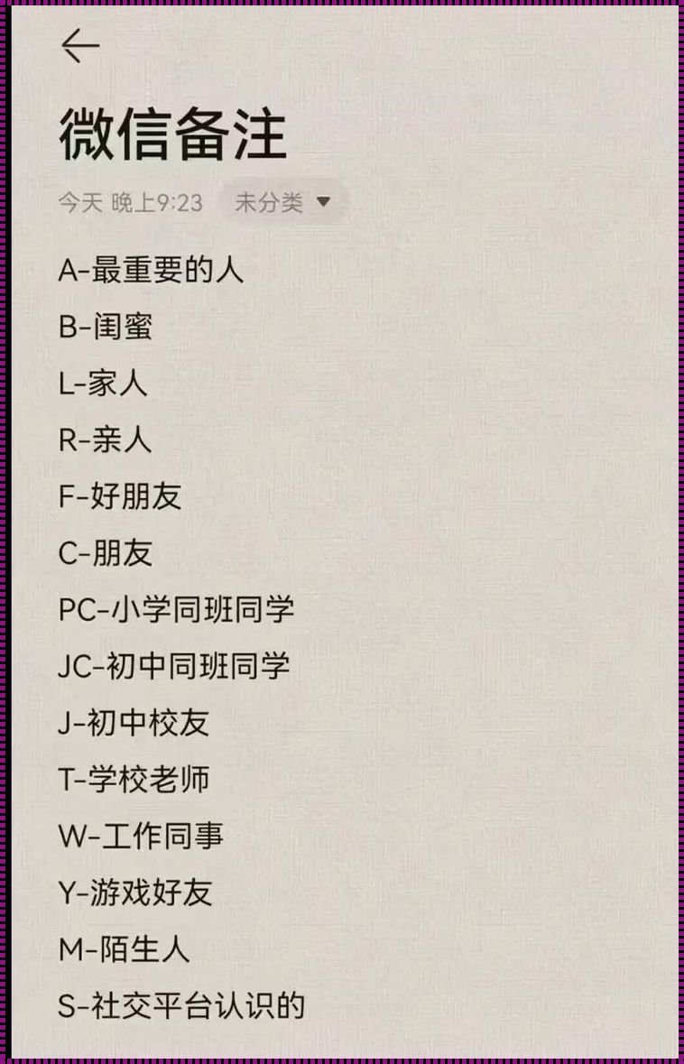 微信备注A–代表什么？揭秘微信备注的小秘密！