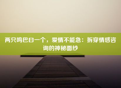 两只鸣巴曰一个，爱情不能急：拆穿情感咨询的神秘面纱