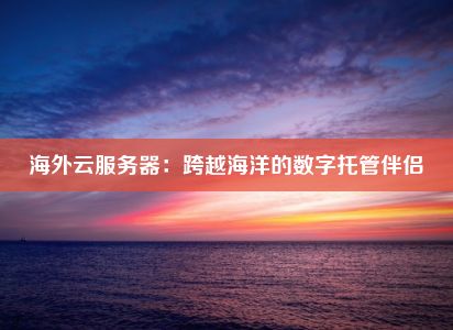 海外云服务器：跨越海洋的数字托管伴侣