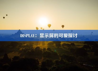 DISPLAY：显示屏的可爱探讨