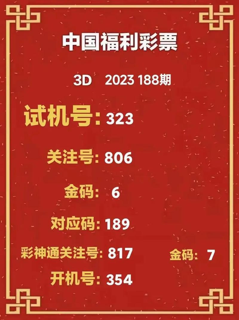 千禧福彩3d今天试机号324期：惊喜揭秘，快来看看！