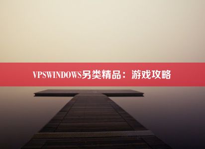 VPSWINDOWS另类精品：游戏攻略