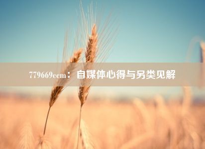 779669ccm：自媒体心得与另类见解